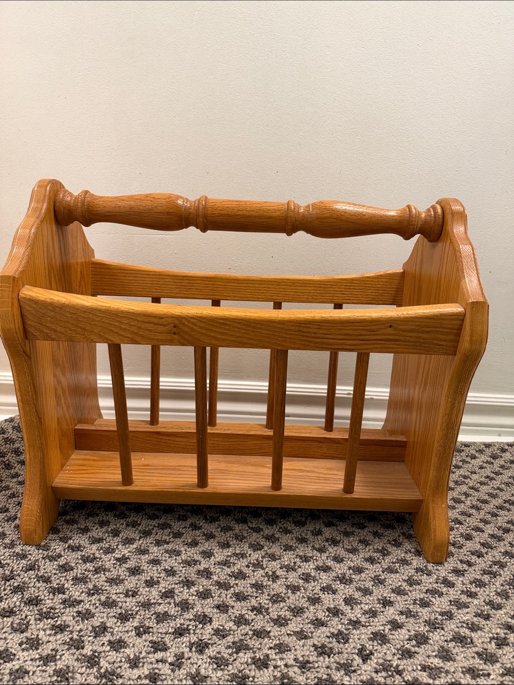 Wooden Magazine Rack - Natural Oak Finish